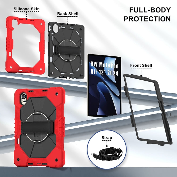 For Huawei MatePad Air 12 2024 Contrast Color Robot Silicone Hybrid PC Tablet Case