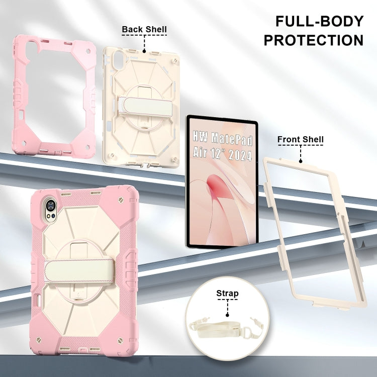 For Huawei MatePad Air 12 2024 Contrast Color Robot Silicone Hybrid PC Tablet Case