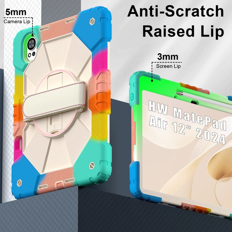 For Huawei MatePad Air 12 2024 Contrast Color Robot Silicone Hybrid PC Tablet Case