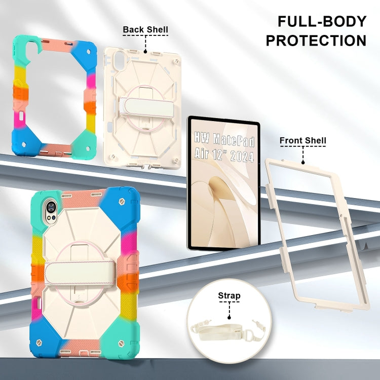 For Huawei MatePad Air 12 2024 Contrast Color Robot Silicone Hybrid PC Tablet Case