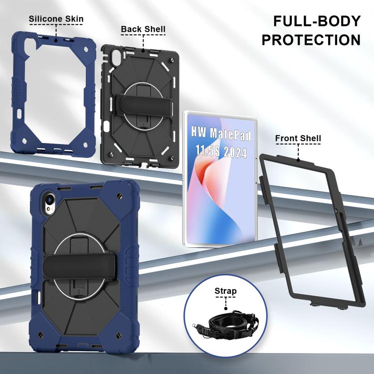 For Huawei MatePad 11.5 S Contrast Color Robot Silicone Hybrid PC Tablet Case