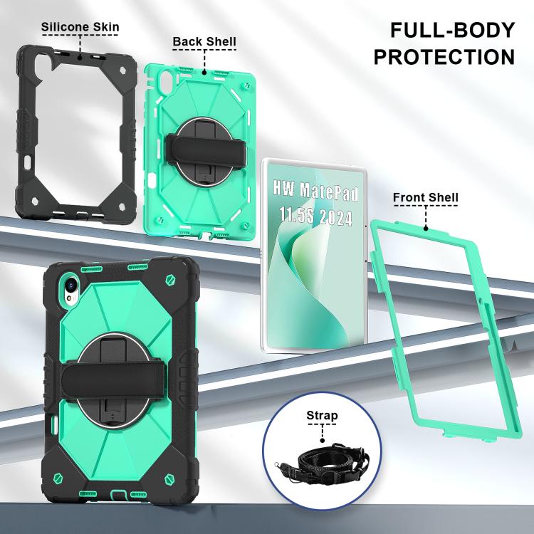 For Huawei MatePad 11.5 S Contrast Color Robot Silicone Hybrid PC Tablet Case