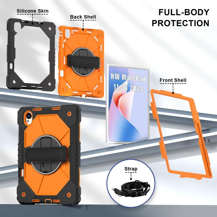 For Huawei MatePad 11.5 S Contrast Color Robot Silicone Hybrid PC Tablet Case