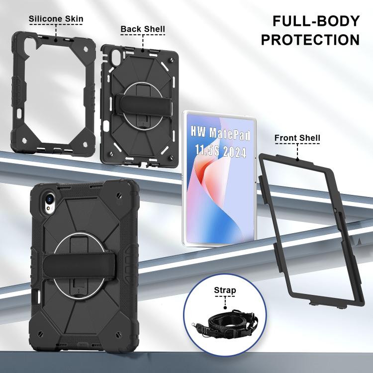 For Huawei MatePad 11.5 S Contrast Color Robot Silicone Hybrid PC Tablet Case