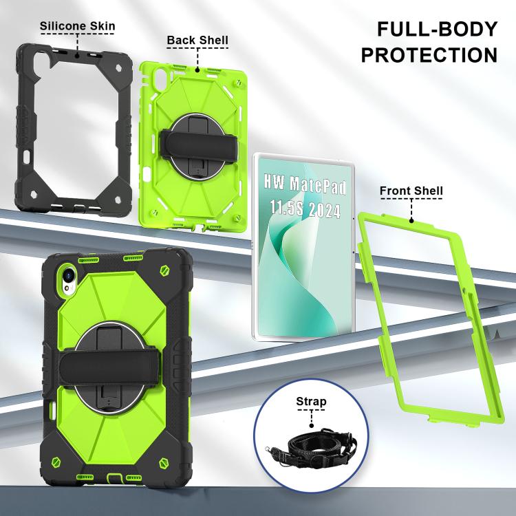 For Huawei MatePad 11.5 S Contrast Color Robot Silicone Hybrid PC Tablet Case