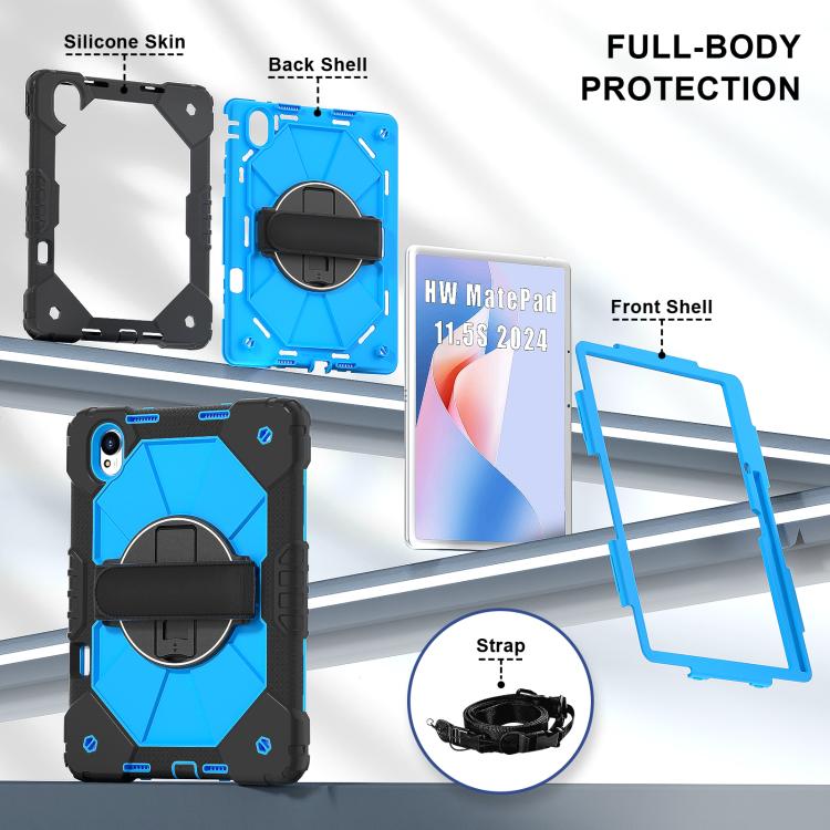 For Huawei MatePad 11.5 S Contrast Color Robot Silicone Hybrid PC Tablet Case