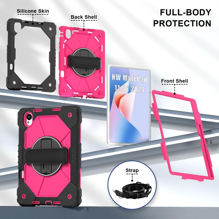 For Huawei MatePad 11.5 S Contrast Color Robot Silicone Hybrid PC Tablet Case