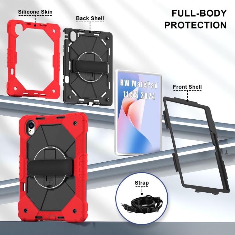 For Huawei MatePad 11.5 S Contrast Color Robot Silicone Hybrid PC Tablet Case