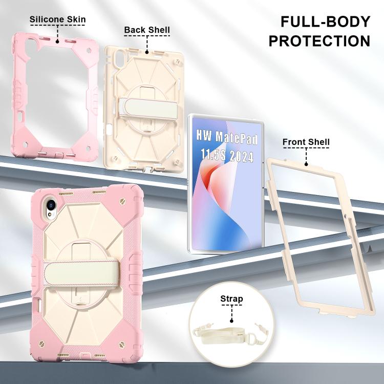 For Huawei MatePad 11.5 S Contrast Color Robot Silicone Hybrid PC Tablet Case