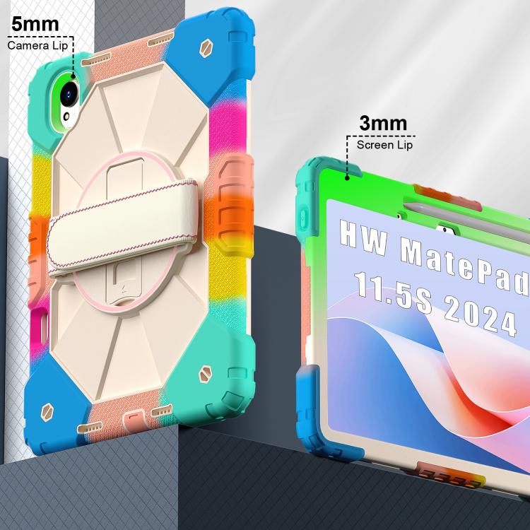 For Huawei MatePad 11.5 S Contrast Color Robot Silicone Hybrid PC Tablet Case