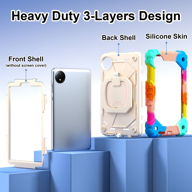 For Xiaomi Redmi Pad SE 8.7 Contrast Color Robot Silicone Hybrid PC Tablet Case