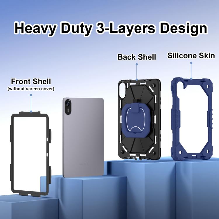 For Xiaomi Redmi Pad 2 11 2025 Contrast Color Robot Silicone Hybrid PC Tablet Case