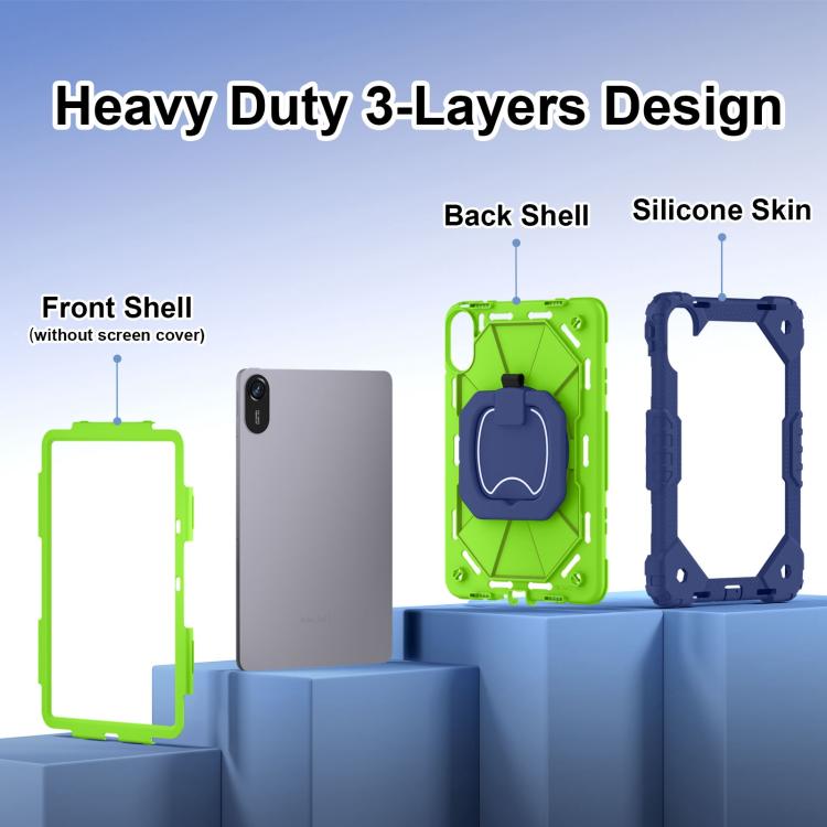 For Xiaomi Redmi Pad 2 11 2025 Contrast Color Robot Silicone Hybrid PC Tablet Case
