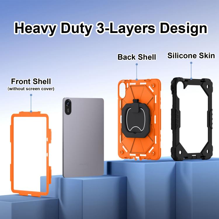 For Xiaomi Redmi Pad 2 11 2025 Contrast Color Robot Silicone Hybrid PC Tablet Case