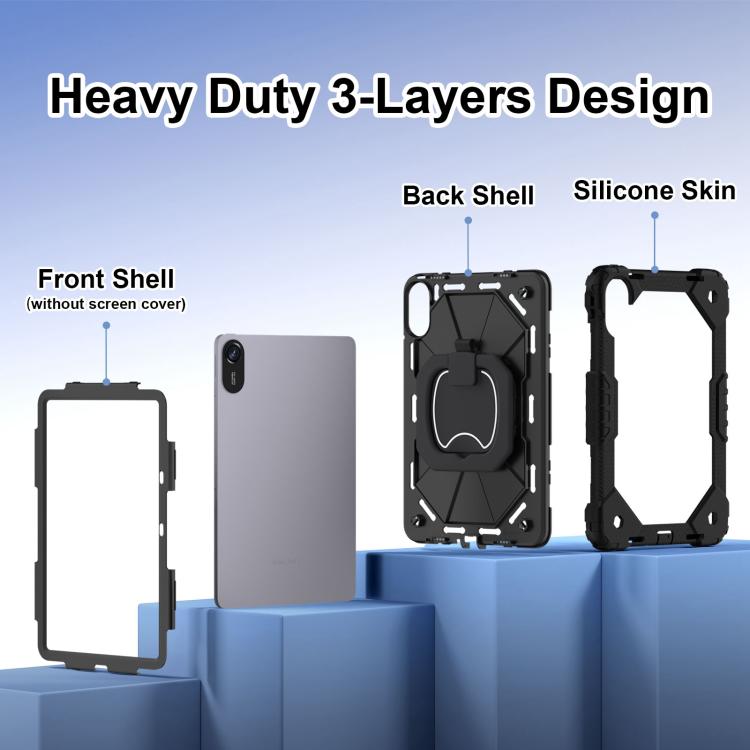 For Xiaomi Redmi Pad 2 11 2025 Contrast Color Robot Silicone Hybrid PC Tablet Case