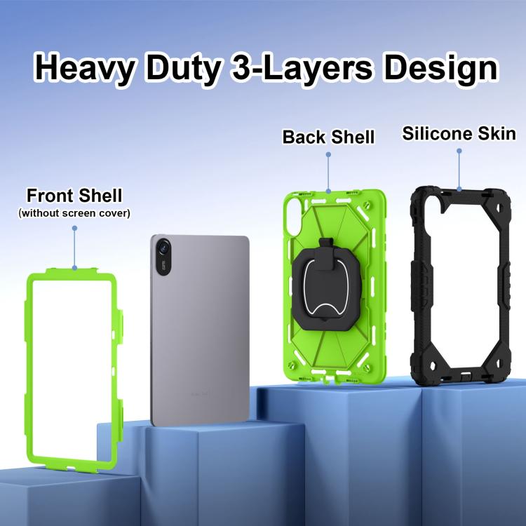 For Xiaomi Redmi Pad 2 11 2025 Contrast Color Robot Silicone Hybrid PC Tablet Case
