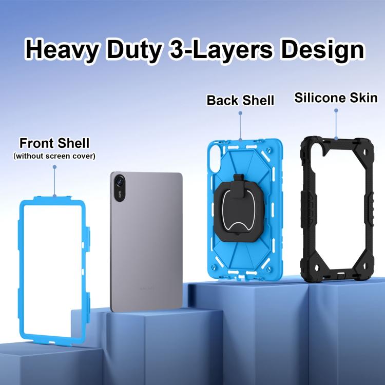 For Xiaomi Redmi Pad 2 11 2025 Contrast Color Robot Silicone Hybrid PC Tablet Case
