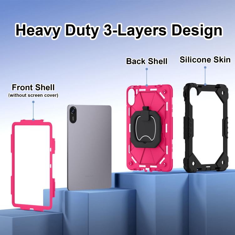 For Xiaomi Redmi Pad 2 11 2025 Contrast Color Robot Silicone Hybrid PC Tablet Case
