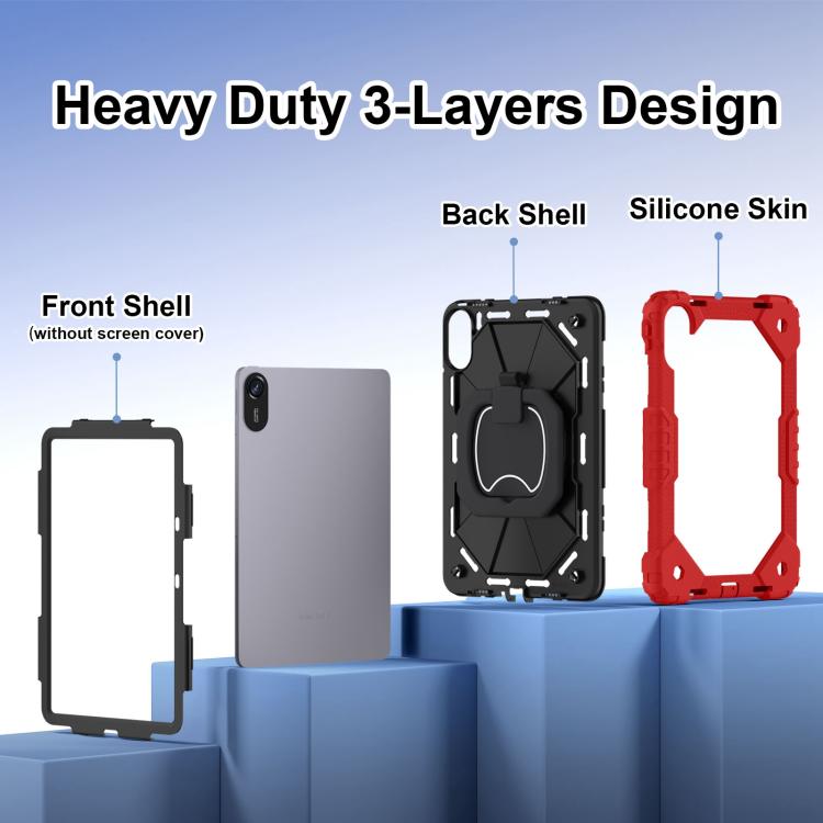 For Xiaomi Redmi Pad 2 11 2025 Contrast Color Robot Silicone Hybrid PC Tablet Case