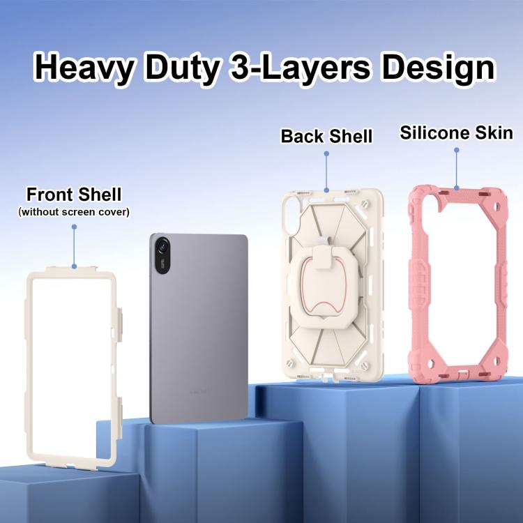 For Xiaomi Redmi Pad 2 11 2025 Contrast Color Robot Silicone Hybrid PC Tablet Case