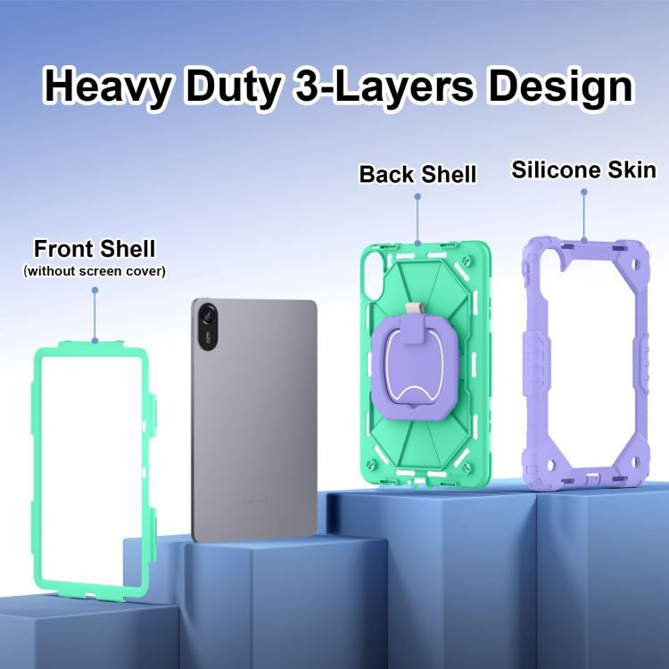For Xiaomi Redmi Pad 2 11 2025 Contrast Color Robot Silicone Hybrid PC Tablet Case