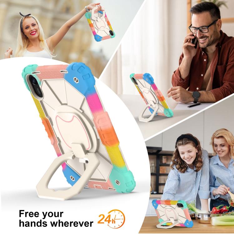 For Xiaomi Redmi Pad 2 11 2025 Contrast Color Robot Silicone Hybrid PC Tablet Case