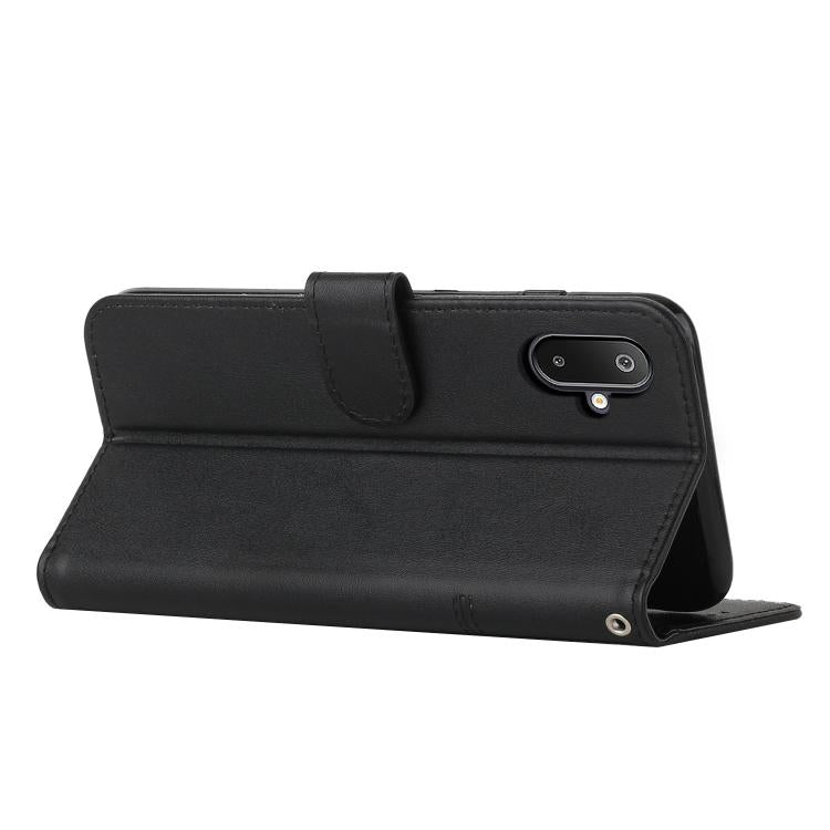 For Samsung Galaxy F06 5G / M06 5G Stitching Calf Texture Buckle Leather Phone Case