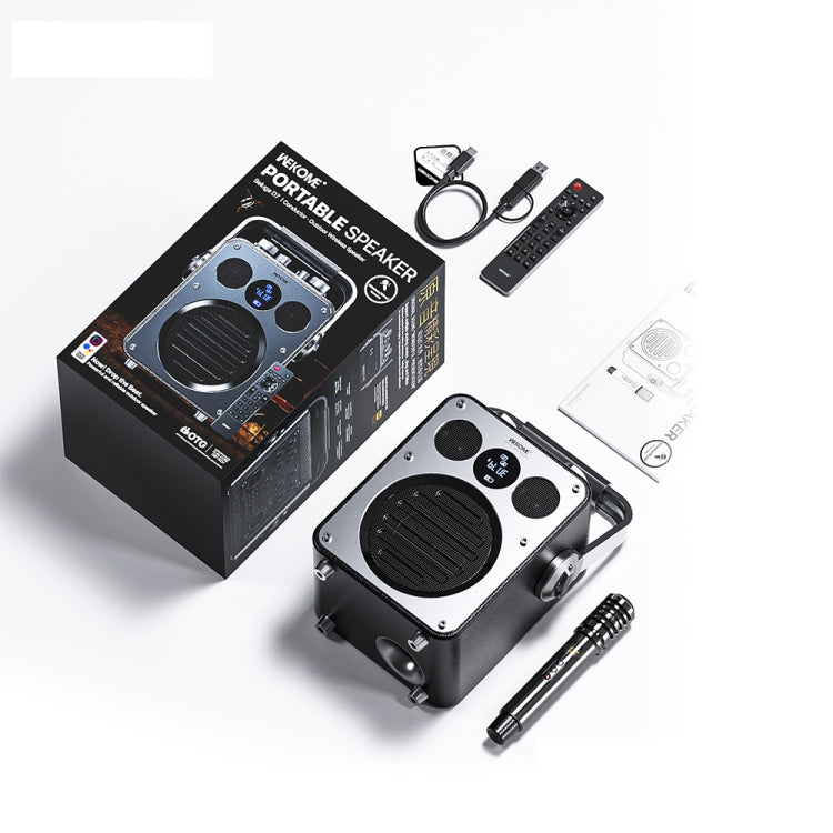 WK Beluga D7 Conductor HiFi Outdoor Portable Bluetooth Speaker - Black