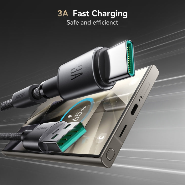 JOYROOM S-A50 3A 480Mbps Fast Charging Data Cable, USB-A to Type-C Cable, Length: 1.2m - Dark Gray