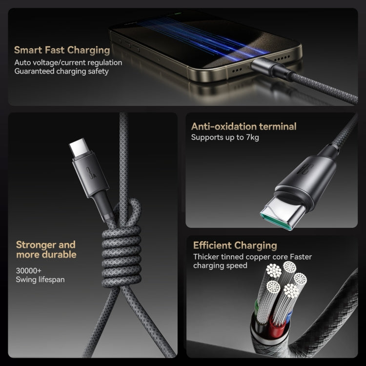 JOYROOM S-A50 3A 480Mbps Fast Charging Data Cable, USB-A to Type-C Cable, Length: 1.2m - Dark Gray