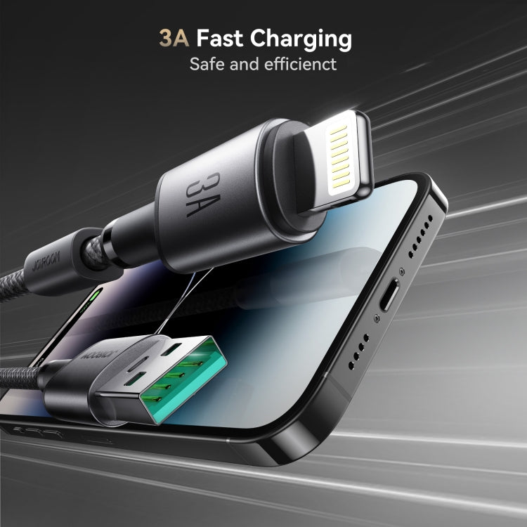 JOYROOM S-A50 3A 480Mbps Fast Charging Data Cable, USB-A to 8 Pin Cable, Length: 1.2m - Dark Gray