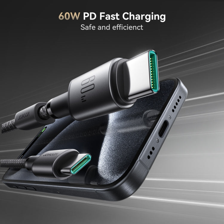 JOYROOM S-A50 3A 480Mbps Fast Charging Data Cable, Type-C to Type-C Cable, Length: 1.2m - Dark Gray