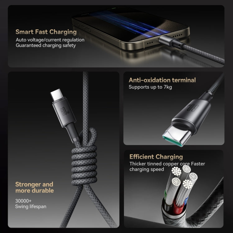 JOYROOM S-A50 3A 480Mbps Fast Charging Data Cable, Type-C to Type-C Cable, Length: 1.2m - Dark Gray