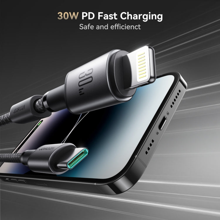 JOYROOM S-A50 3A 480Mbps Fast Charging Data Cable, Type-C to 8 Pin Cable, Length: 1.2m - Dark Gray