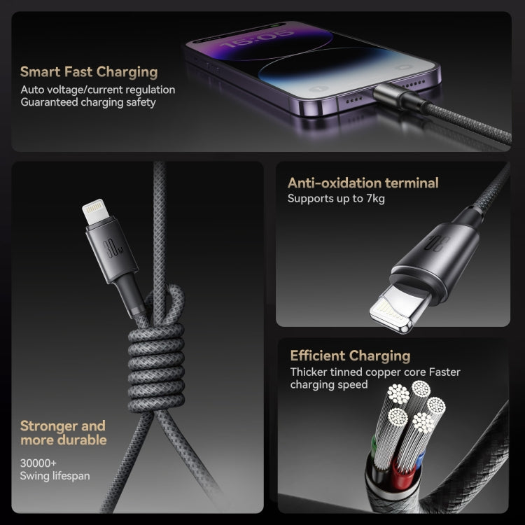 JOYROOM S-A50 3A 480Mbps Fast Charging Data Cable, Type-C to 8 Pin Cable, Length: 1.2m - Dark Gray