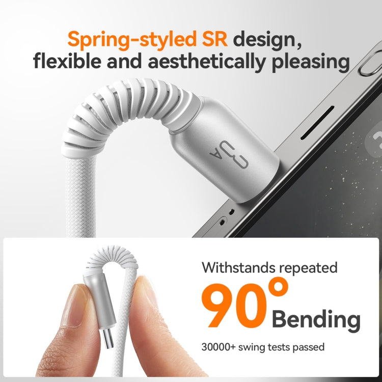 JOYROOM S-A51 Cutting-Edge Series 3A Fast Charging Data Cable, USB-A to Type-C Cable, Length: 1.2m - Light Gray