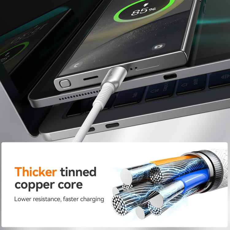 JOYROOM S-A51 Cutting-Edge Series 3A Fast Charging Data Cable, USB-A to Type-C Cable, Length: 1.2m - Light Gray