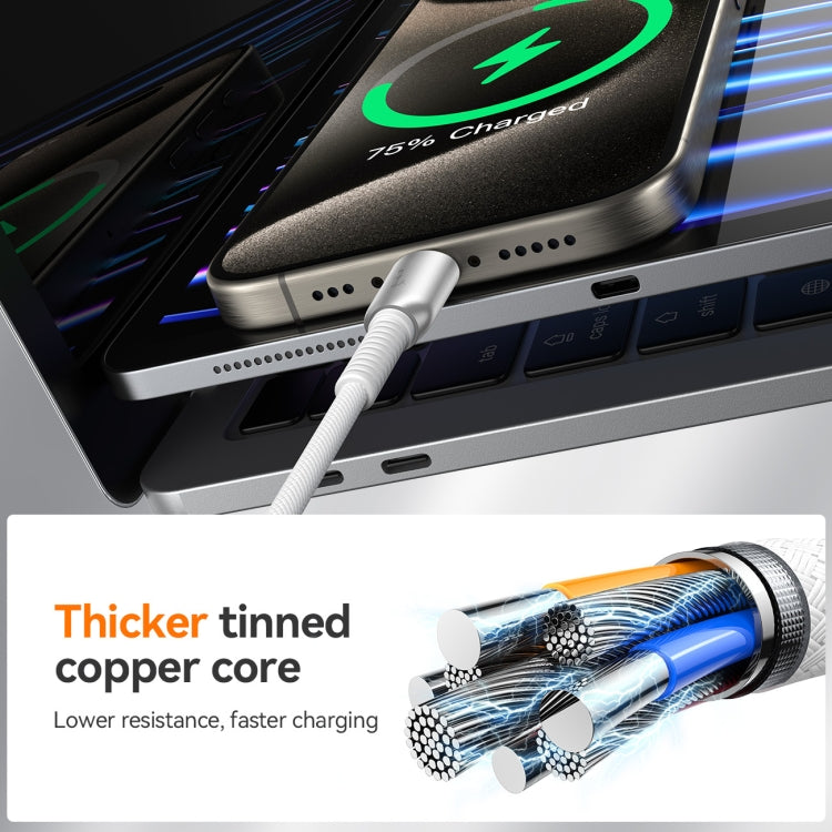 JOYROOM S-A51 Cutting-Edge Series 3A Fast Charging Data Cable, USB-A to 8 Pin Cable, Length: 1.2m - Light Gray