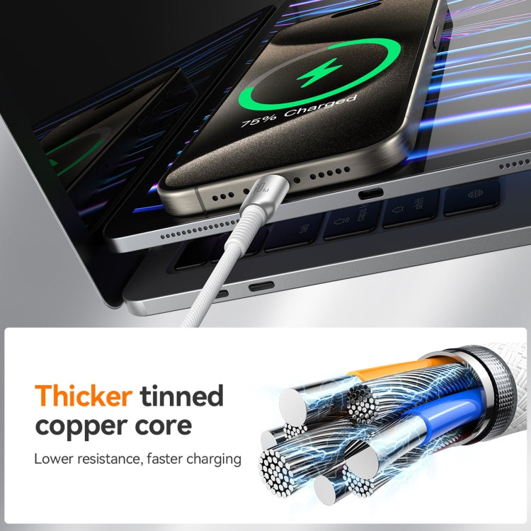 JOYROOM S-A51 Cutting-Edge Series 3A Fast Charging Data Cable, Type-C to Type-C Cable, Length: 1.2m - Light Gray