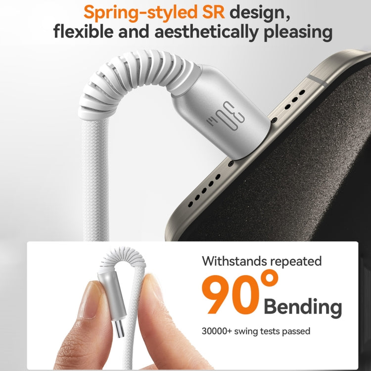 JOYROOM S-A51 Cutting-Edge Series 3A Fast Charging Data Cable, Type-C to 8 Pin Cable, Length: 1.2m - Light Gray