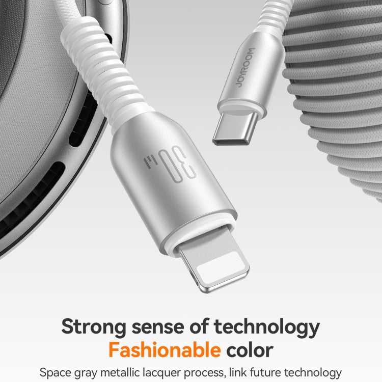 JOYROOM S-A51 Cutting-Edge Series 3A Fast Charging Data Cable, Type-C to 8 Pin Cable, Length: 1.2m - Light Gray