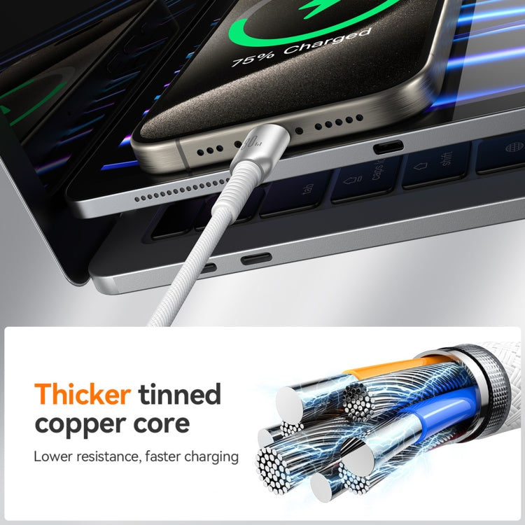 JOYROOM S-A51 Cutting-Edge Series 3A Fast Charging Data Cable, Type-C to 8 Pin Cable, Length: 1.2m - Light Gray