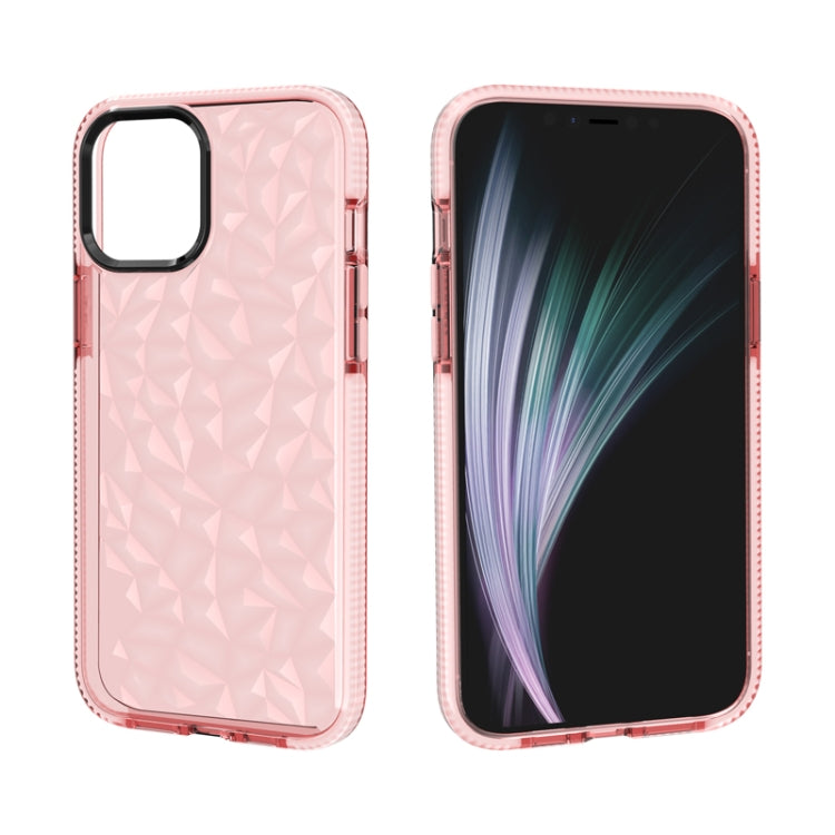 For iPhone 12 mini Shockproof Diamond Texture TPU Protective Case(Pink)