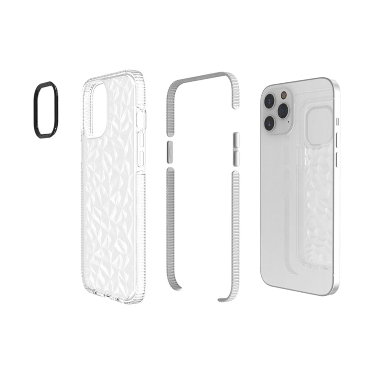 For iPhone 12 Pro Max Shockproof Diamond Texture TPU Protective Case