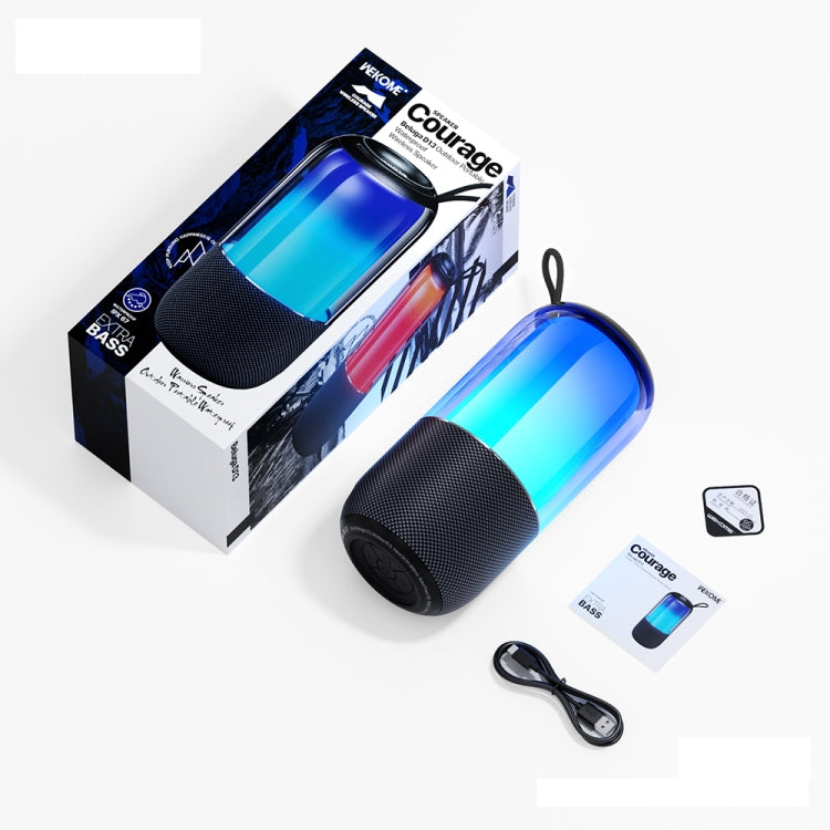 WK Beluga D13 Outdoor Waterproof Portable Bluetooth Speaker - Black