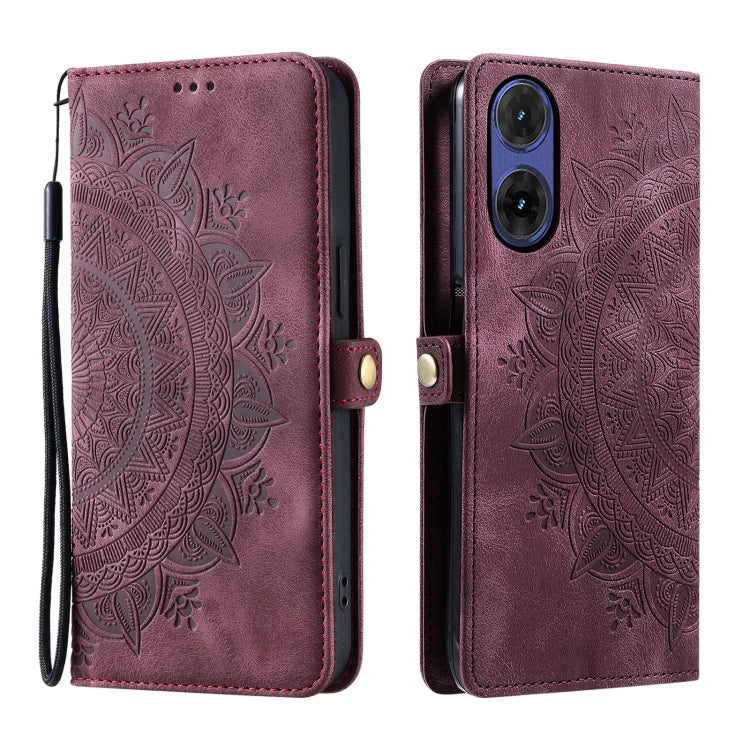 For Motorola Moto G85 Skin Feel Totem Embossed Leather Phone Case