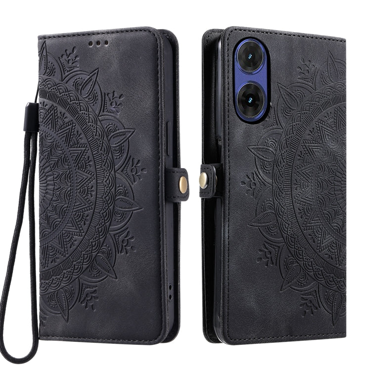 For Motorola Moto G85 Skin Feel Totem Embossed Leather Phone Case