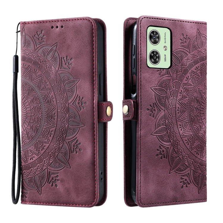 For Motorola Moto G54 Skin Feel Totem Embossed Leather Phone Case