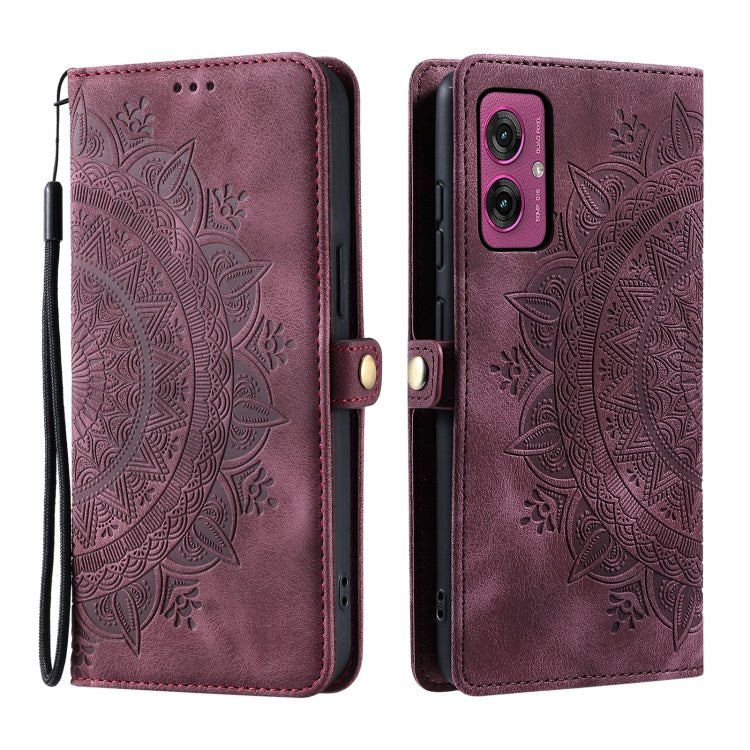 For Motorola Moto G55 Skin Feel Totem Embossed Leather Phone Case