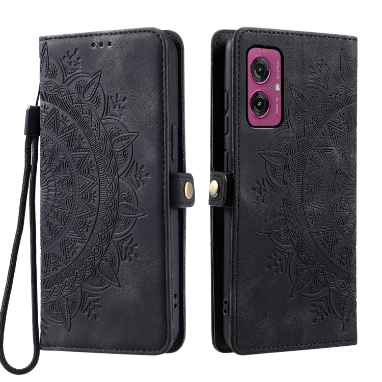 For Motorola Moto G55 Skin Feel Totem Embossed Leather Phone Case